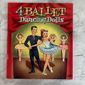 Vintage 4 Ballet Dancing Dolls WHITMAN 1955 Uncut And Clean Not A Reproduction